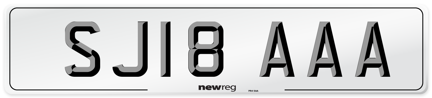 SJ18 AAA Number Plate from New Reg